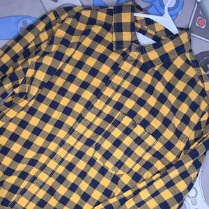 Aeropostale Yellow and Black Buffalo Check Pattern Flannel